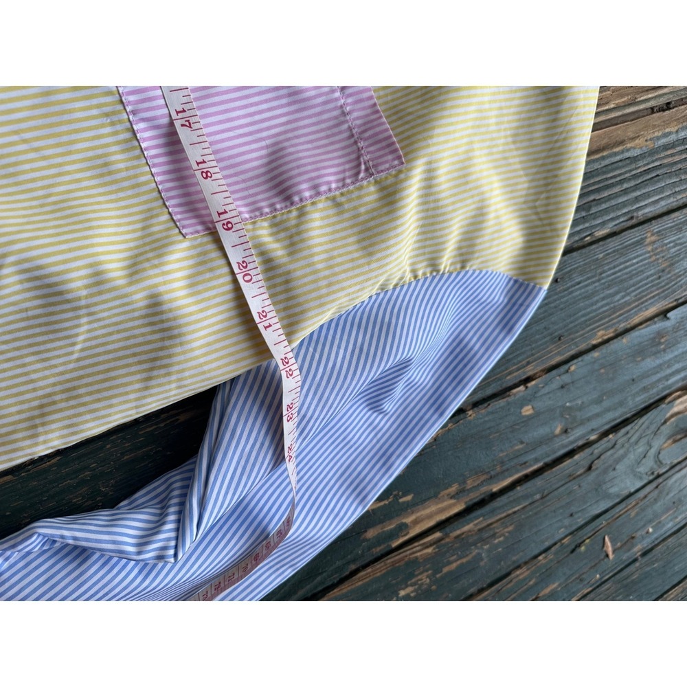 Seasty Womens Colorblock Striped Button Down Shirt Pastel m color block - Picture 7 of 7